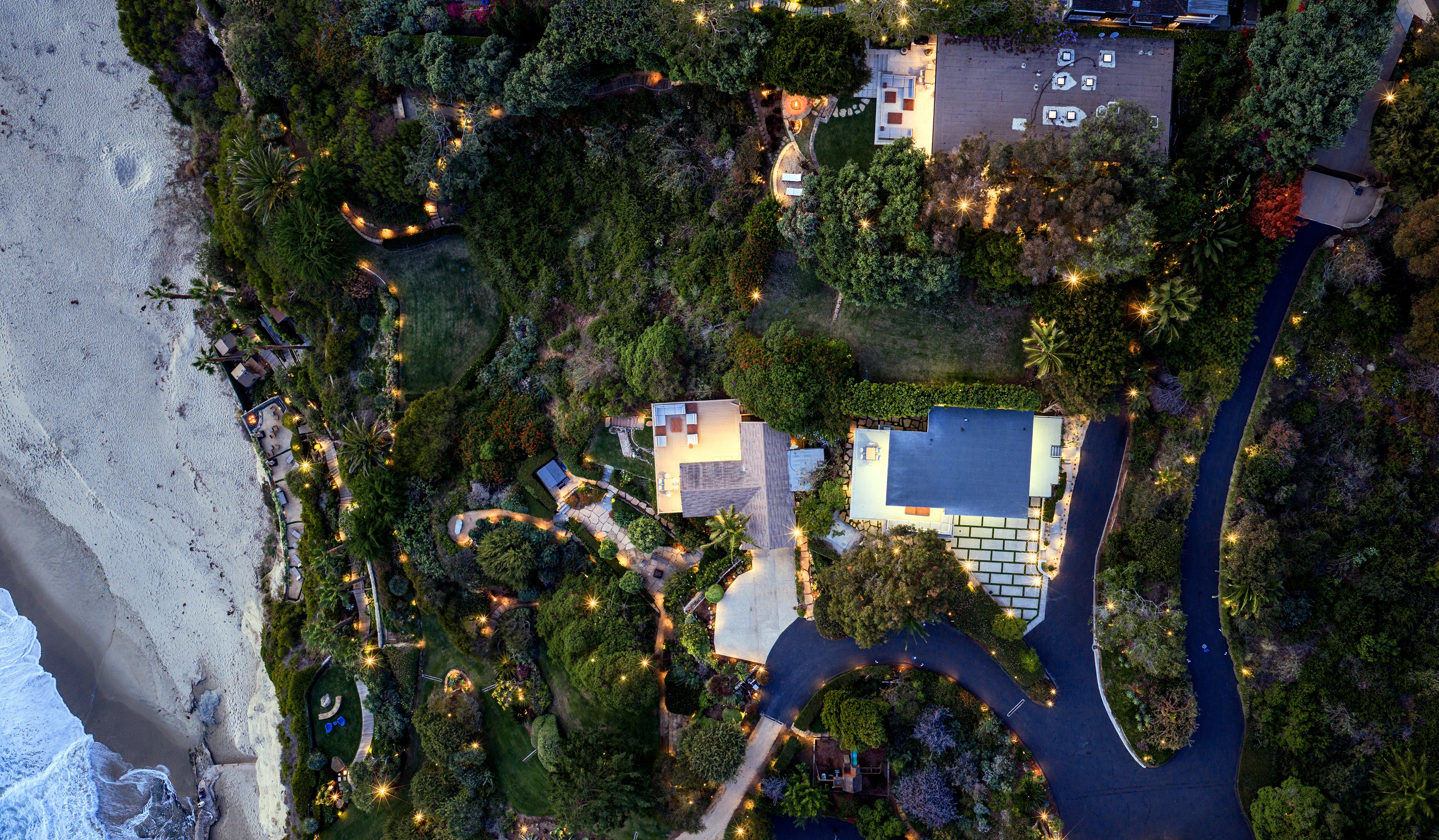 Aerial sunset view